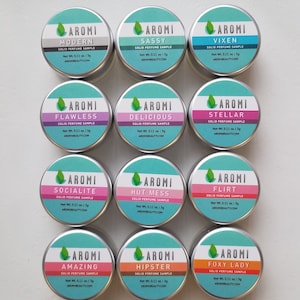 12 Solid Perfume Samples - Women&#39;s Solid Perfume, Mini Size, Sample Pack, Women&#39;s Gift Idea, Vegan Perfume, Cruelty-free, Travel Perfume