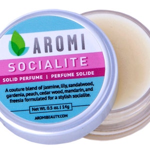 Socialite Solid Perfume.  fragrance, scent, solid fragrance, parfum, bath and beauty, vegan perfume, cruelty-free perfume, vegan fragrance