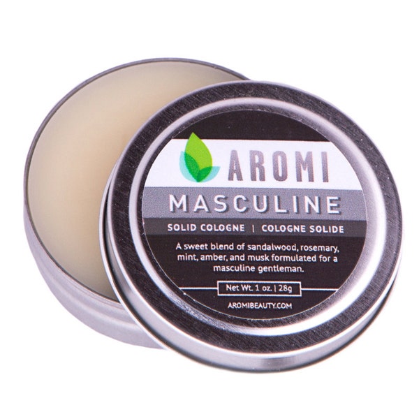 Masculine Solid Cologne, Men's Cologne, Fragrance, Stocking Stuffer, Musk, Gift for Him, Beard Wax, balm and salve, Alcohol Free Cologne
