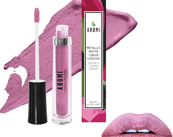 Fairy Tale Metallic Liquid Lipstick, Shimmery, Sparkly, Glittery, Dusty Pink Lip Color, Cruelty-free, Vegan, Light Rose, Gluten Free, Aromi