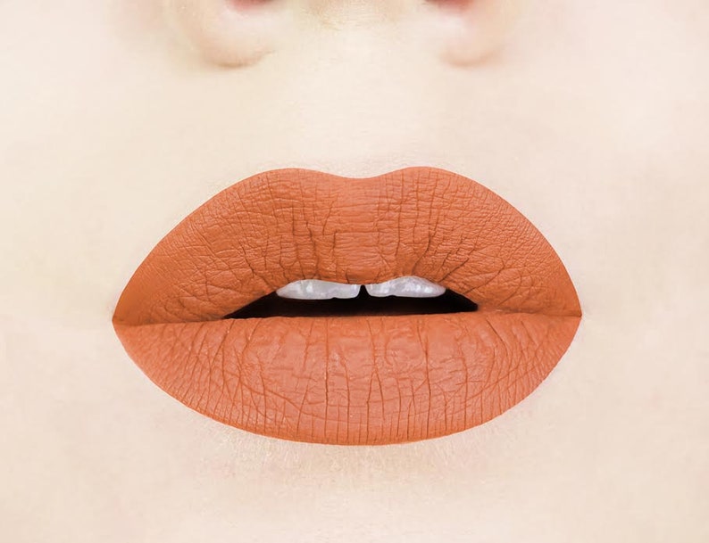Burnt Pumpkin Matte Liquid Lipstick.  Vegan Lipstick. Cruelty-free. Pumpkin Lipstick. Liquid to Matte. Lipstick. Orange Lipstick. Beige.