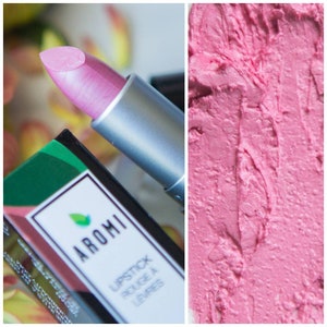 Jetsetter Lipstick. Metallic. Pearlescent. Vegan. Cruelty-free. Shimmery Lipstick. Makeup. Cosmetics. Matte Lipstick. Light Pink Lipstick.