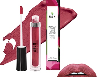 Candy Apple Metallic Matte Liquid Lipstick, red lipstick, vegan lipstick, metallic liquid lipstick, makeup, cosmetics, cruelty-free lipstick