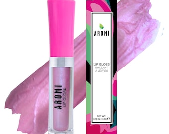 Aromi Snobby Pink Lip Gloss | Moisturizing, Glossy Finish, Shimmery, Vegan, Cruelty-free, Baby Pink Lip Color