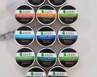 Aromi Solid Cologne Sample - Choose ONE sample!  -men's cologne, manly cologne, solid fragrance, men's gift, stocking stuffer, manly smell,