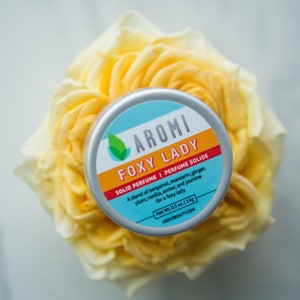 Foxy Lady Solid Perfume |  floral perfume,  women&#39;s solid perfume, women&#39;s fragrance, mandarin, perfume, tuberose, jasmine, vegan perfume