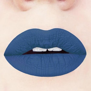 Blueberry Pie Liquid Lipstick. Navy Lipstick. Matte Lipstick. Dark Blue Lipstick. Vegan. Cruelty-free, Makeup. Cosmetics. Vegan Lipstick