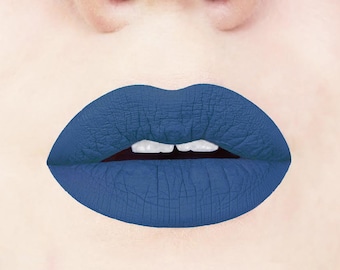 Blueberry Pie Liquid Lipstick. Navy Lipstick. Matte Lipstick. Dark Blue Lipstick. Vegan. Cruelty-free, Makeup. Cosmetics. Vegan Lipstick