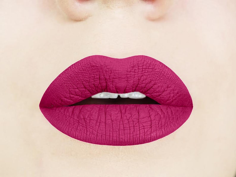 Forbidden Fuchsia Matte Liquid Lipstick. Berry Lipstick. Purple. Liquid to Matte Lipstick. Vegan. Cruelty-free. Makeup. Glossy to Matte. image 1