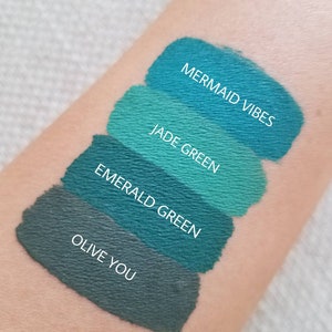 Emerald Green Matte Liquid Lipstick. Makeup. Cosmetics, Matte Lipstick, Green Lips, Vegan, Cruelty-Free, Glossy to Matte, Halloween Makeup image 2