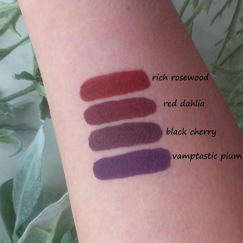 Black Cherry Liquid Lipstick. Plum. Dark. Maroon. Glossy to Matte. Makeup. Cosmetics. Vegan. Cruelty-free. Liquid to Matte. Vampy. Lips. image 8