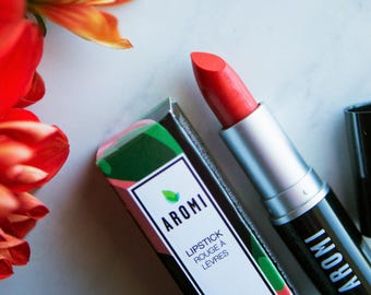 Poppy Lipstick.  Red. Cherry. Bright Red. Orange Red. Gift for Her. Vegan. Cruelty-free. Makeup. Cosmetics. Lips. Gluten Free. Red Lipstick.