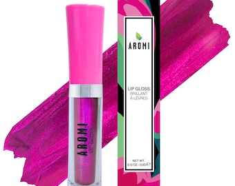 Brillant à lèvres fuchsian Aromi Fab | Rouge à lèvres hydratant, Finition brillante, Brillant, Végétalien, Sans cruauté envers les animaux, Fuchsia pour les lèvres
