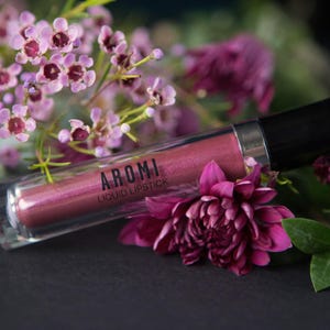 Burgundy Quartz Metallic Flüssiger Lippenstift | Schimmernde Lippen, Vegan, ohne Tierversuche, Beauty, Makeup, Kastanien Rose, Geschenk für Sie, Frauen, Aromi
