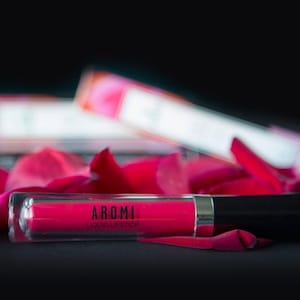 Neon Red Matte Liquid Lipstick.  Magenta Red Lipstick, Bright Red Liquid Lipstick, Vegan Liquid Lipstick, Makeup, Cosmetics, Cruelty-free