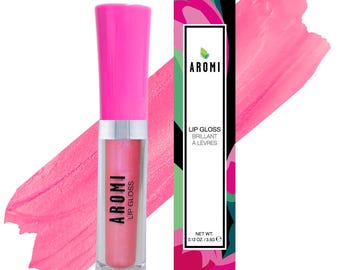 Aromi Piggie Pink Lip Gloss | Moisturizing, Glossy Finish, Shimmery, Vegan, Cruelty-free, Baby Pink Lip Color