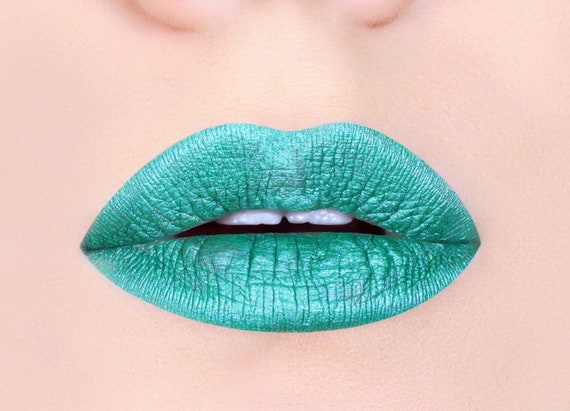 teal green lipstick