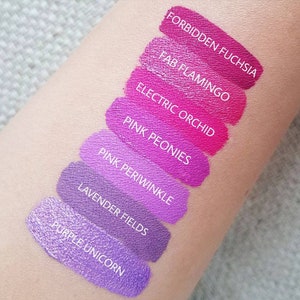 Forbidden Fuchsia Matte Liquid Lipstick. Berry Lipstick. Purple. Liquid to Matte Lipstick. Vegan. Cruelty-free. Makeup. Glossy to Matte. image 3