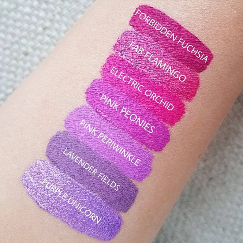 Forbidden Fuchsia Matte Liquid Lipstick. Berry Lipstick. Purple. Liquid to Matte Lipstick. Vegan. Cruelty-free. Makeup. Glossy to Matte. image 3