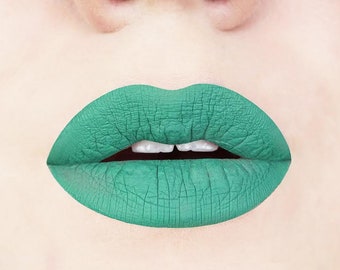 Jade Green Matte Liquid Lipstick | Green Lipstick, Vegan, Cruelty-free, St Patrick's Day Makeup, Matte Lipstick, unique Lip Color