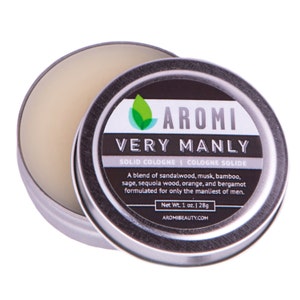 Very Manly Solid Cologne, Men's Fragrance, Travel Cologne, Vegan Cologne, Gift for dad, Fathers Day Gift, Balm and Salve, Cruelty-free Men