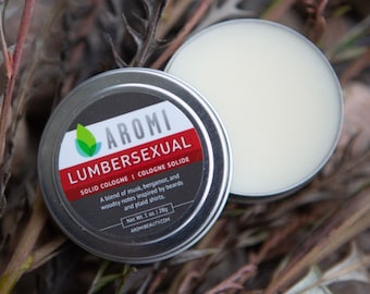 Lumbersexual Solid Cologne, Men's Fragrance, Travel Cologne, Alcohol Free Cologne, Balm and Salve, men's stocking stuffer, lumberjack