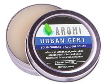 Urban Gent Solid Cologne, Men's Fragrance, Travel Cologne, Alcohol Free Cologne, Balm, Salve, Mustache Wax, Gift for Him, Father's Day Gift