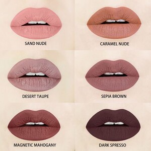 Sand Nude Matte Liquid Lipstick. Nude Liquid Lipstick, Vegan and Cruelty-free Lipstick, Light Brown Liquid Lipstick, Cosmetics, Makeup image 9