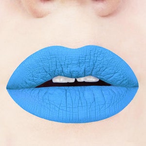 Baby Blue Liquid Lipstick. Light Blue Lipstick. Matte Lipstick. Halloween Makeup. Vegan. Cruelty-free. Cosmetics. Vegan Liquid Lipstick