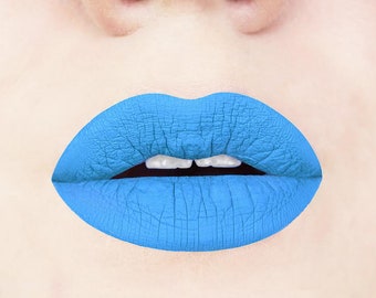 Baby Blue Liquid Lipstick. Light Blue Lipstick. Matte Lipstick. Halloween Makeup. Vegan. Cruelty-free. Cosmetics. Vegan Liquid Lipstick