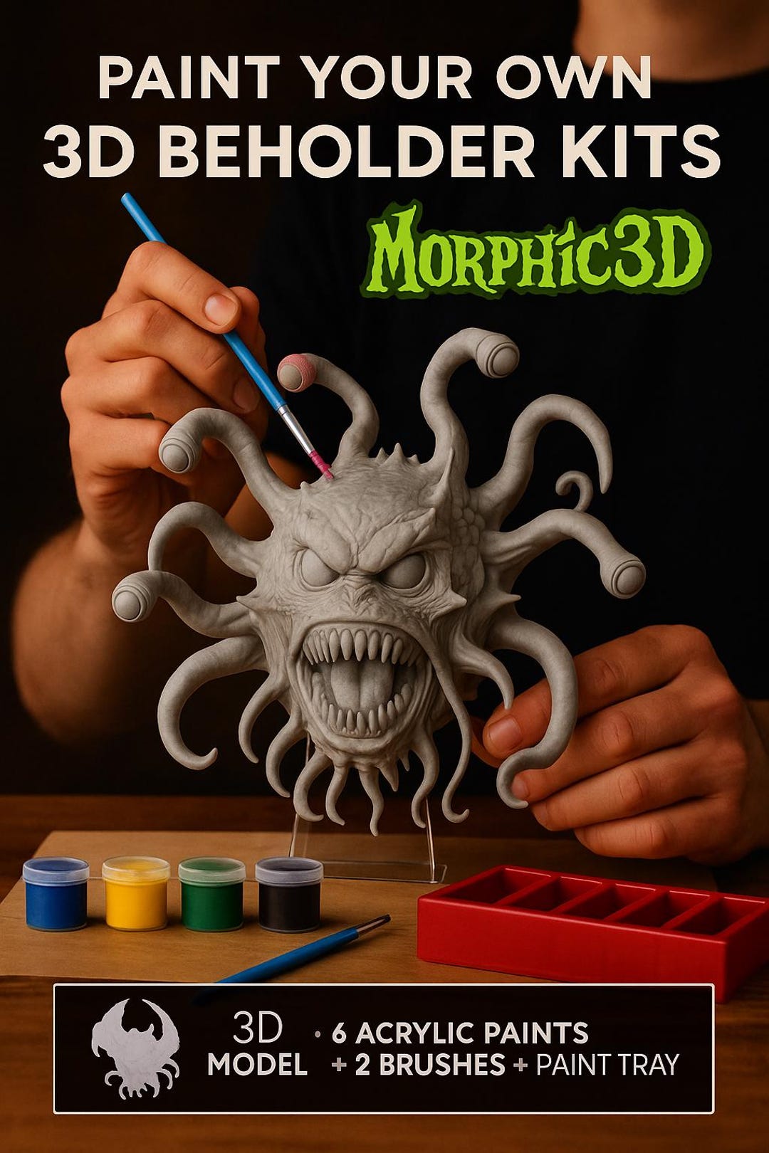 Paint Your Own 3D Beholder Model Kit -fantasy DIY Craft Kit DND Art ...