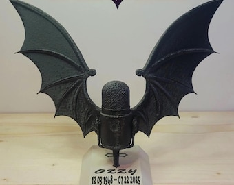 Ozzy Osbourne Ornament Ornament - Fledermaus Mikrofon für Black Sabbath Fans | Ozzy Tribute Sammlerstücke | 2tlg