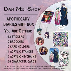 The Apothecary Diaries Anime Gift Set | Kusuriya no Hitorigoto Merch | Maomao Keychain Stickers cards | Anime Fan Gift