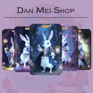 Alice-Kaninchen-Kartenhalter | Niedliche Anime ID Geldbörse | Hase im Wunderland Kartenetui | Kawaii Märchen Accessoire | Geschenk für Otaku Fans