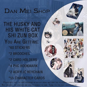 Le Husky et son chat blanc Shizun 2HA coffret cadeau Merch Anime porte-cartes autocollants cartes personnages Mo Ran Chu Wanning cadeau fan