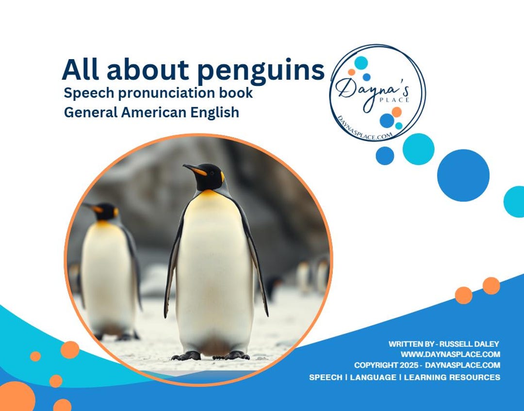 All About Penguins Speech Therapy Speech Pronunciation Book 