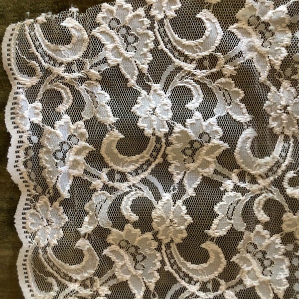 9” Wide stretch lace by the yard - blush pink