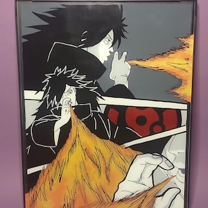 8.5x11 Madara Naruto Anime Glass Painting