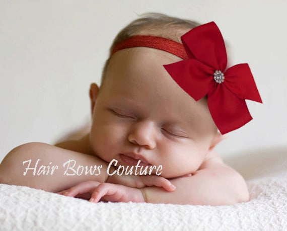 red infant headband