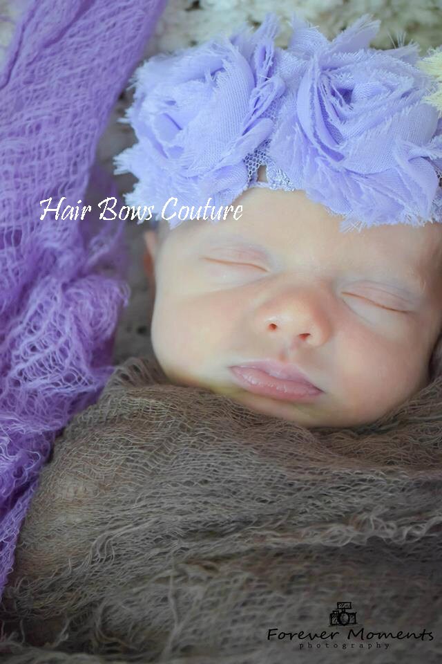 Lavender Baby Girl Flower Headband Newborn Flower headband