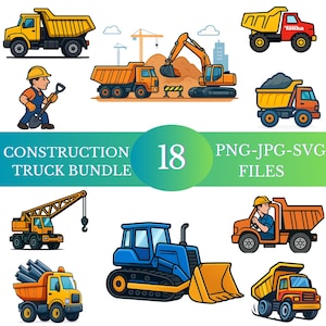 construction svg bundle construction trucks svg png bundle layered cut files cricut Excavator SVG, Heavy Machinery SVG Construction Vehicle