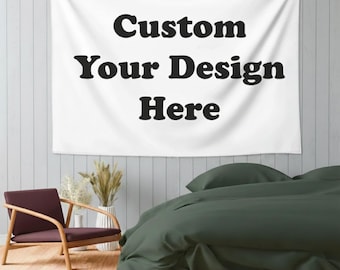 Custom Tapestry from Your Photo Personalized Tapestry Any Text - Wedding Party Backdrop Wall Room Art Decor - Wedding Family Gifts