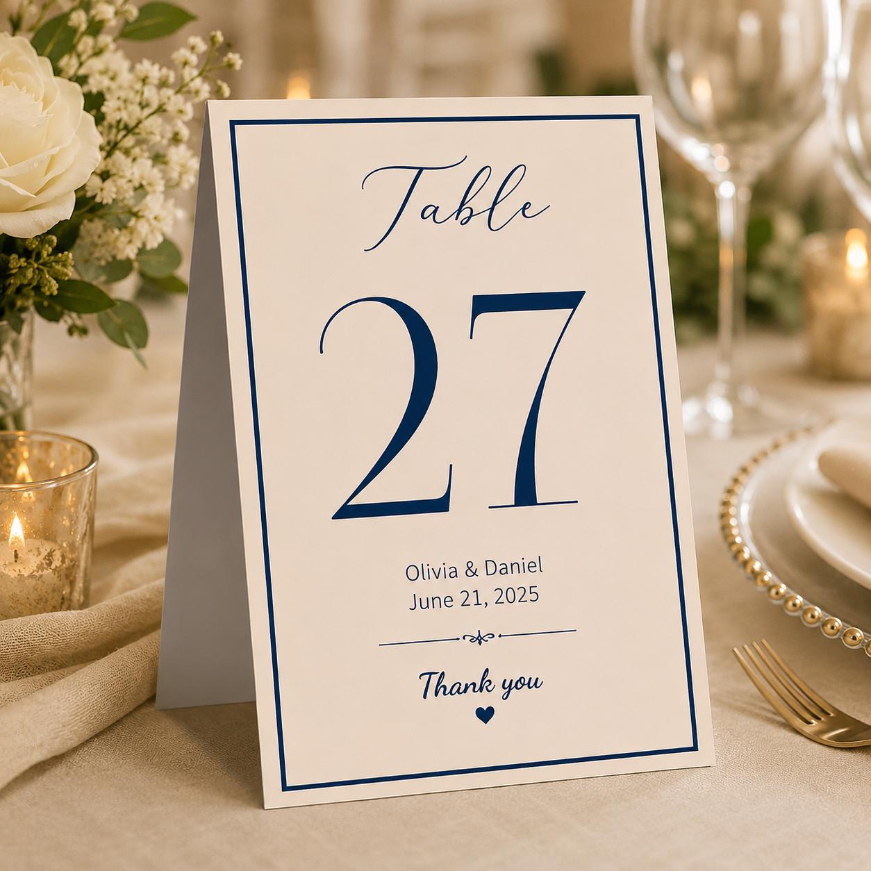 Custom Foldable Table Tent Cards | Personalized Wedding Place Signs ...