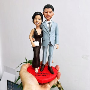 Custom Polymer Clay Figurine - Personalized Miniature Sculpture from Photo - Unique Handmade Gift for Anniversary, Wedding Cake Topper