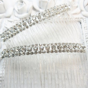 Triple Row Crystal Rhinestone side hair comb pair, AAA Crystal Wedding Combs, Salsa Dance Combs, Special Occasion Hair combs image 4