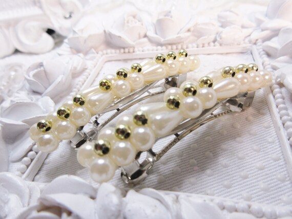 Vintage 1980's simulated pearl ivory color and go… - image 10