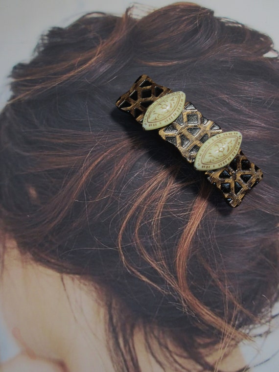 Lot De 10 Barrettes à Cheveux Vintage Années 70/80 – En Acétate, Multicolores, Fait Main En France
