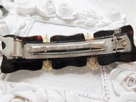 Lot De 10 Barrettes à Cheveux Vintage Années 70/80 - Acétate - Made In France - Multicolore