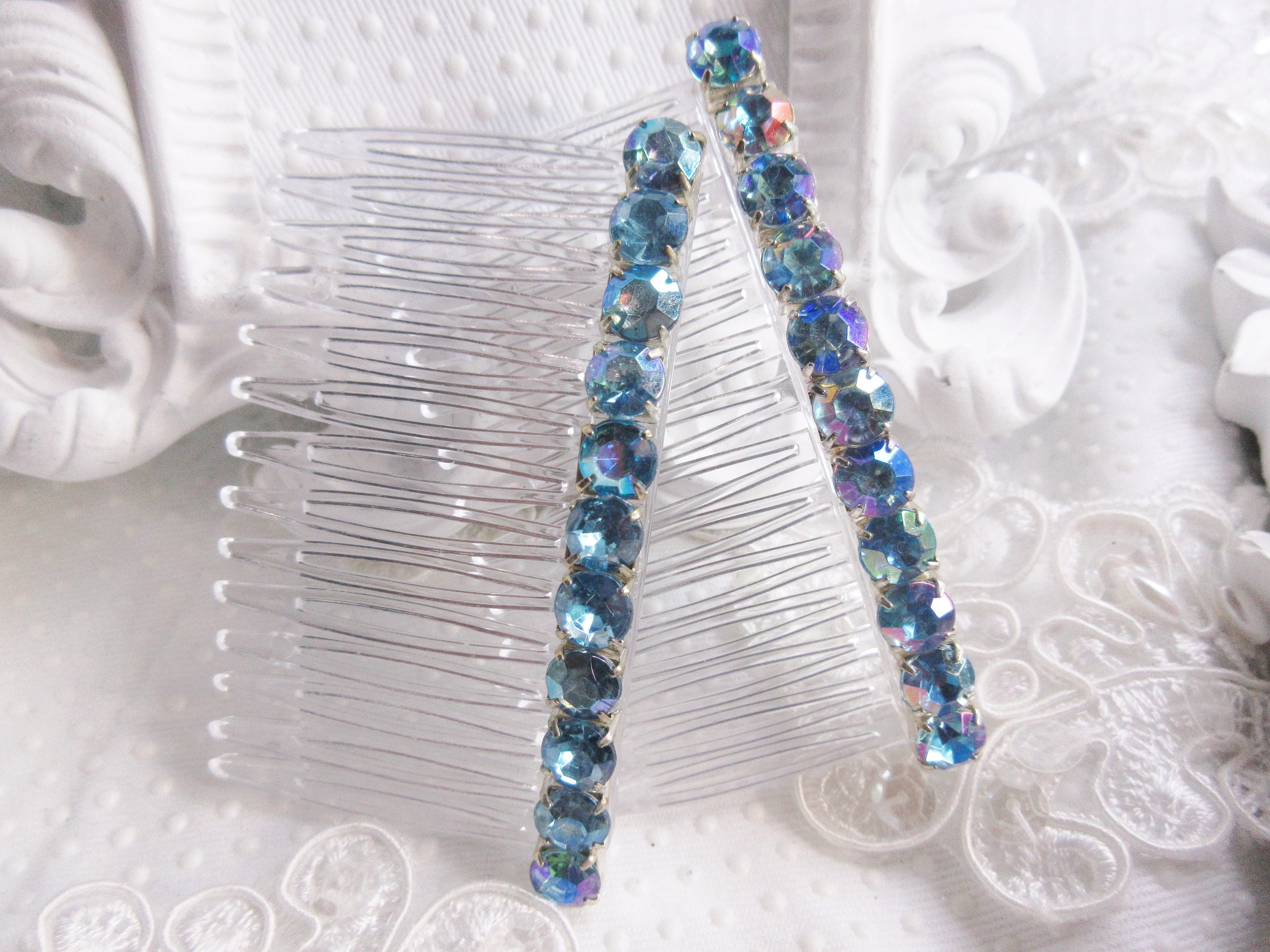 6 Mm Vintage Aurora Borealis Denim Blue Color Changing  display picture 2