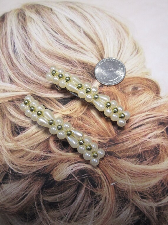 Vintage 1980's simulated pearl ivory color and go… - image 4